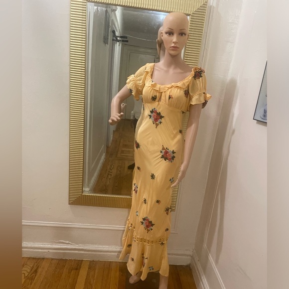 Free people Bali Santa Cruz floral embroidered puff sleeve maxi dress - Picture 4 of 16